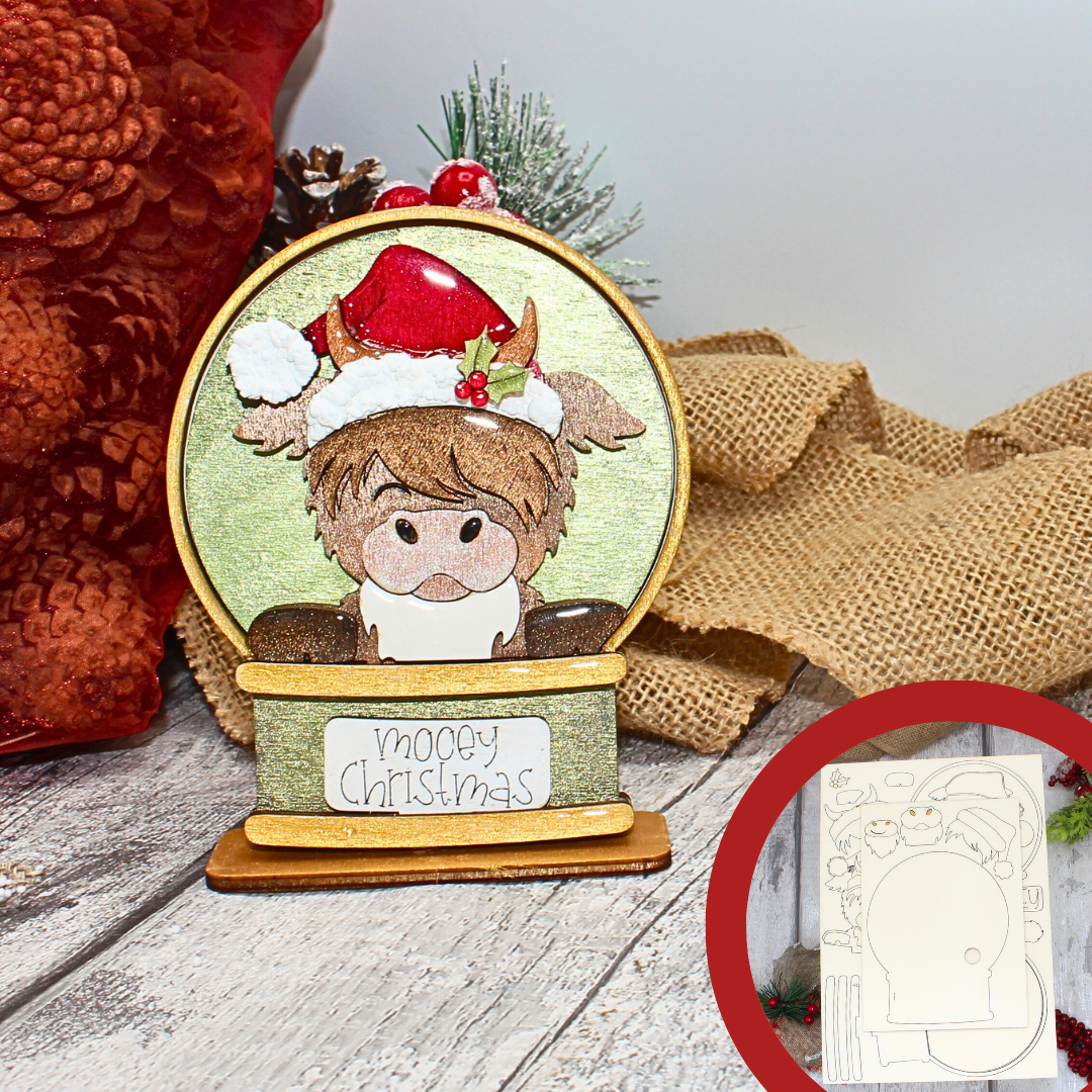 Christmas Highland Cooo Snow Globe