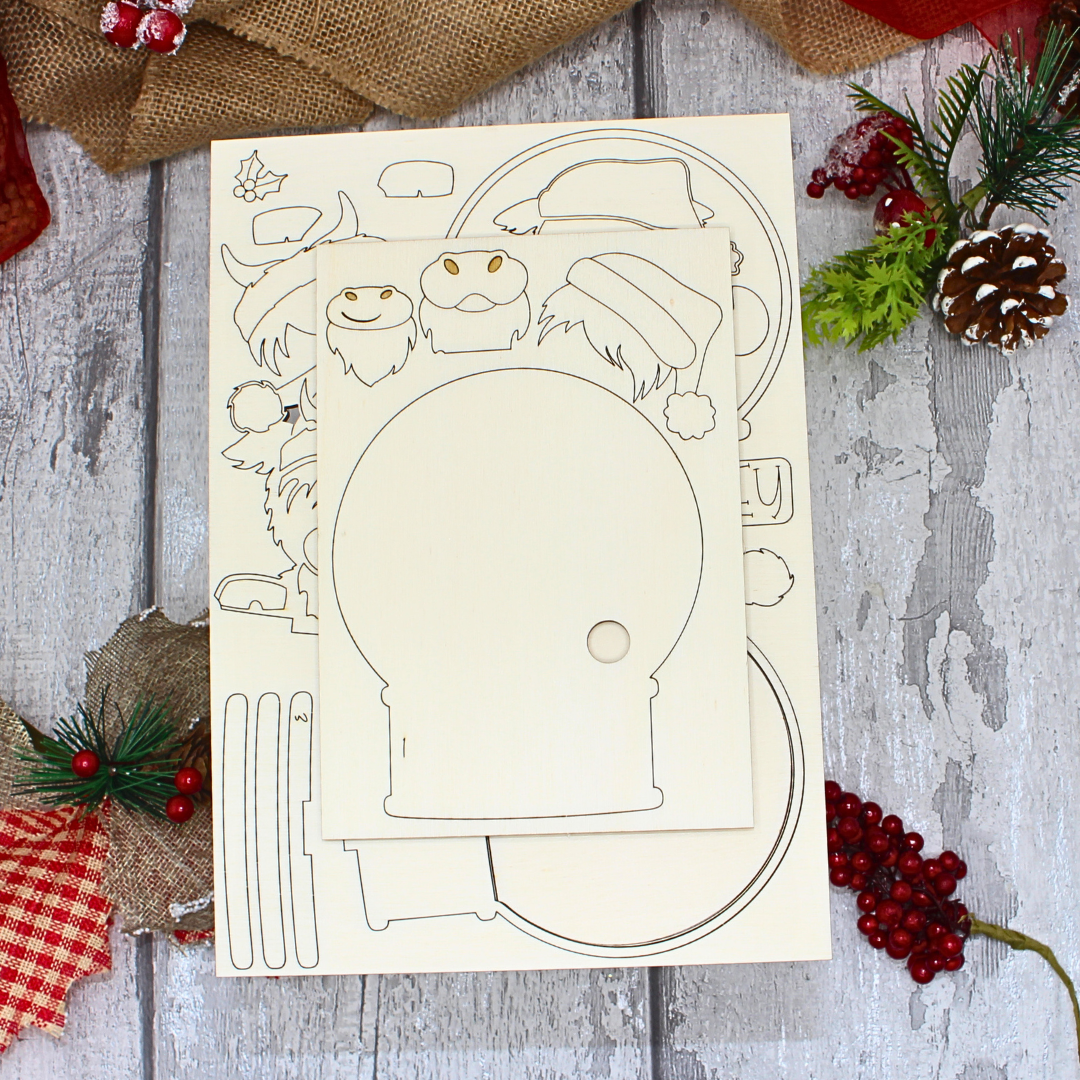 Christmas Highland Cooo Snow Globe