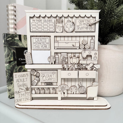Crafts Started Shelf Tracker - Monthly Craft Box