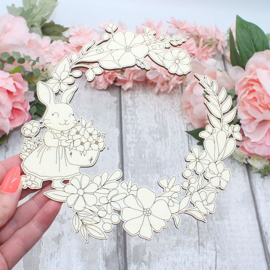 Spring Bunny Clock Set - Clock included