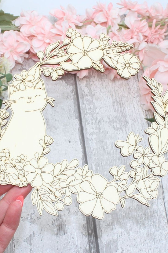 Spring Kitty Cat Clock Set - Clock included