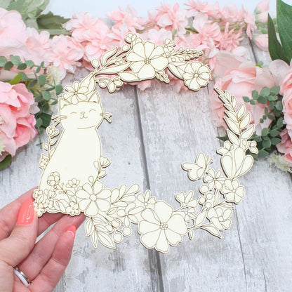 Spring Kitty Cat Clock Set - Clock included