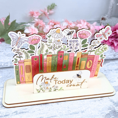 Books & Florals Quote Stand