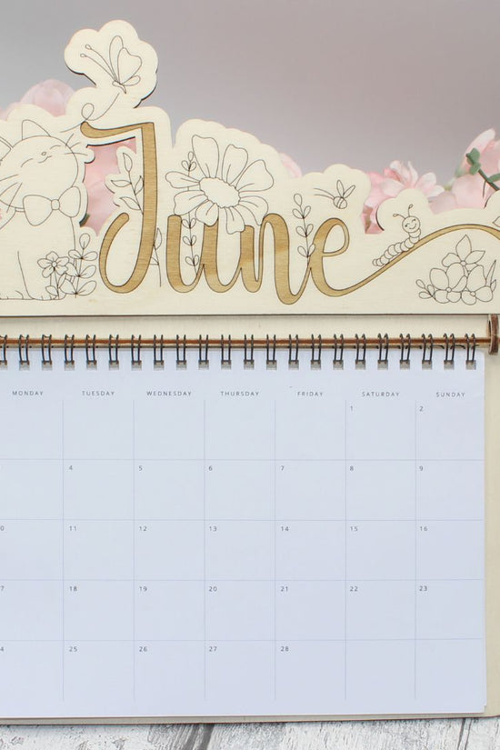 June Calendar Topper - Kitty Cat Design