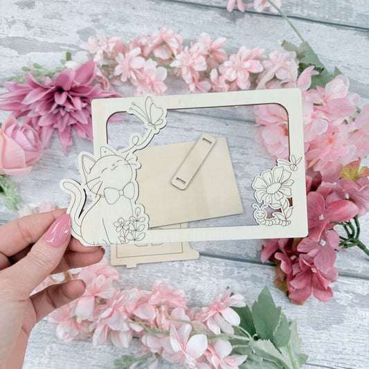 Kitty Cat Wooden Photo Frame