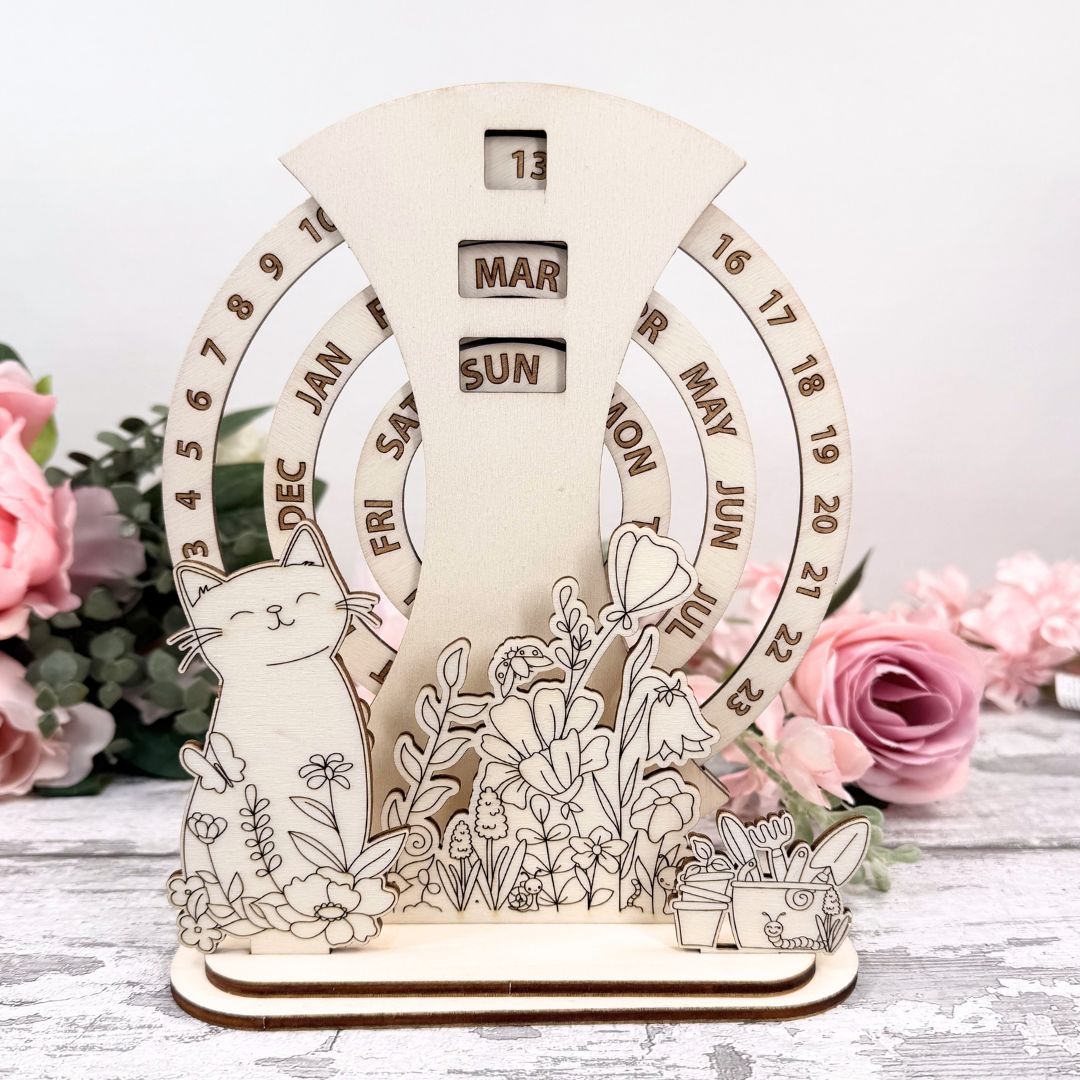 Spring Kitty Cat – Interchangeable Calendar Scene Set