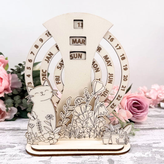 Spring Kitty Cat – Interchangeable Calendar Scene Set