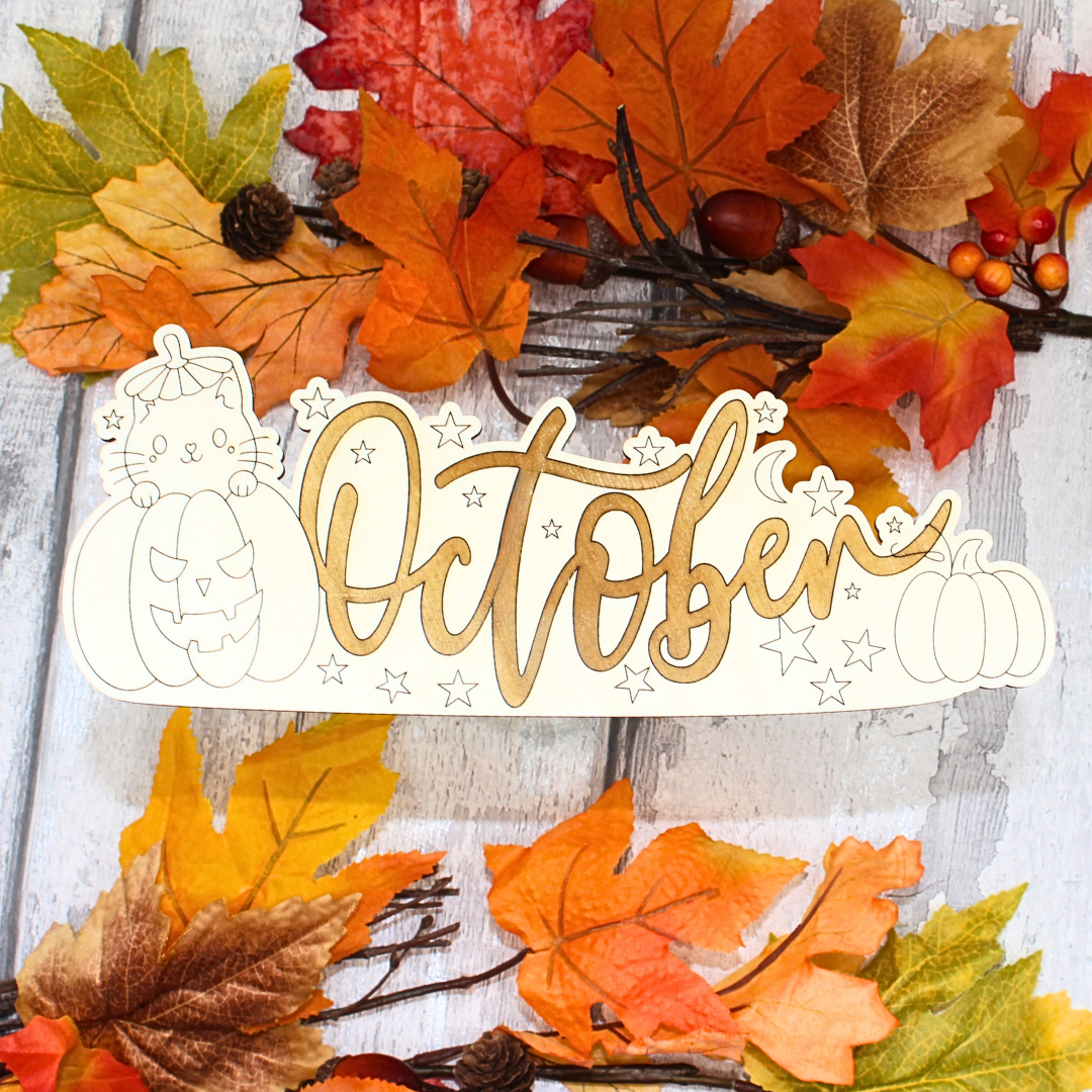 October Calendar Topper - Kitty Design