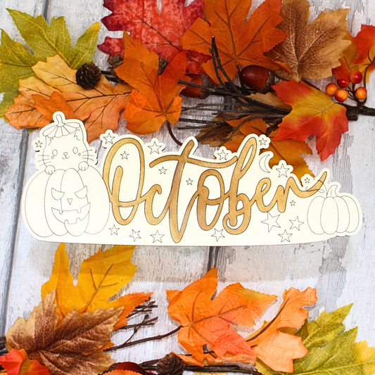 October Calendar Topper - Kitty Design