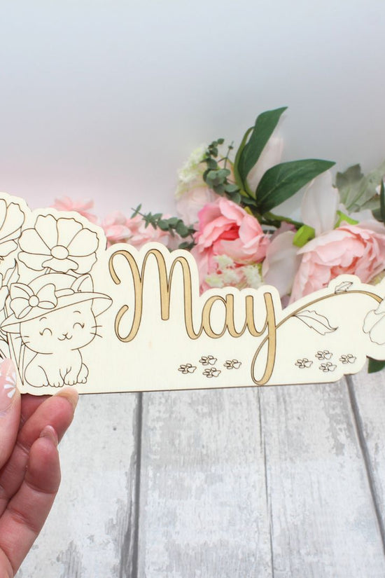 May Calendar Topper - Kitty Design