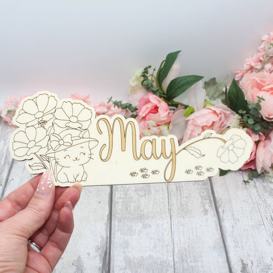 May Calendar Topper - Kitty Design