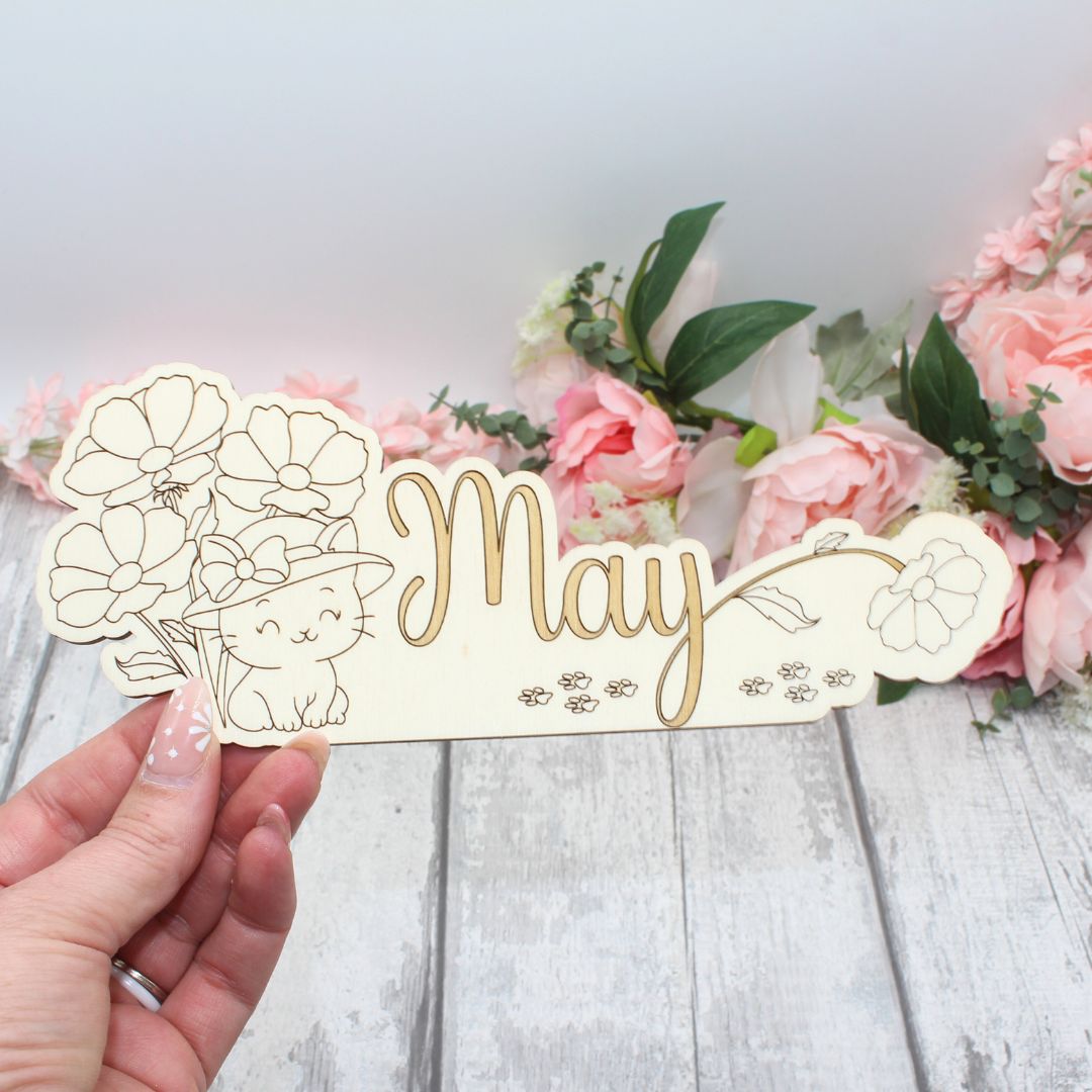 May Calendar Topper - Kitty Design