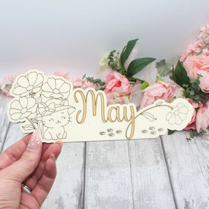 May Calendar Topper - Kitty Design