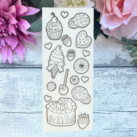 Sweet Treats Mini Craft Sheet – Dessert & Candy Wooden Elements