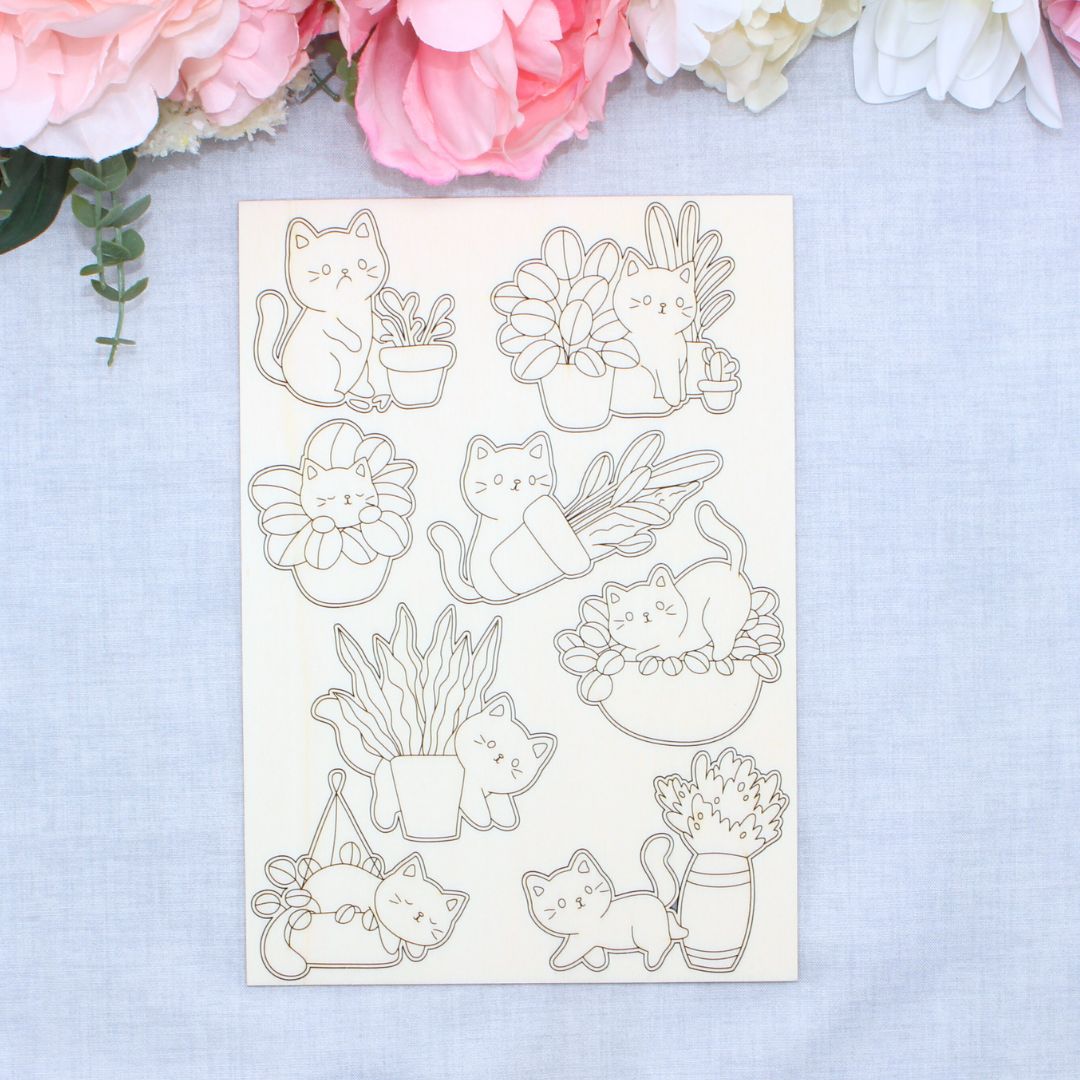 Naughty Kitties & Plants Set