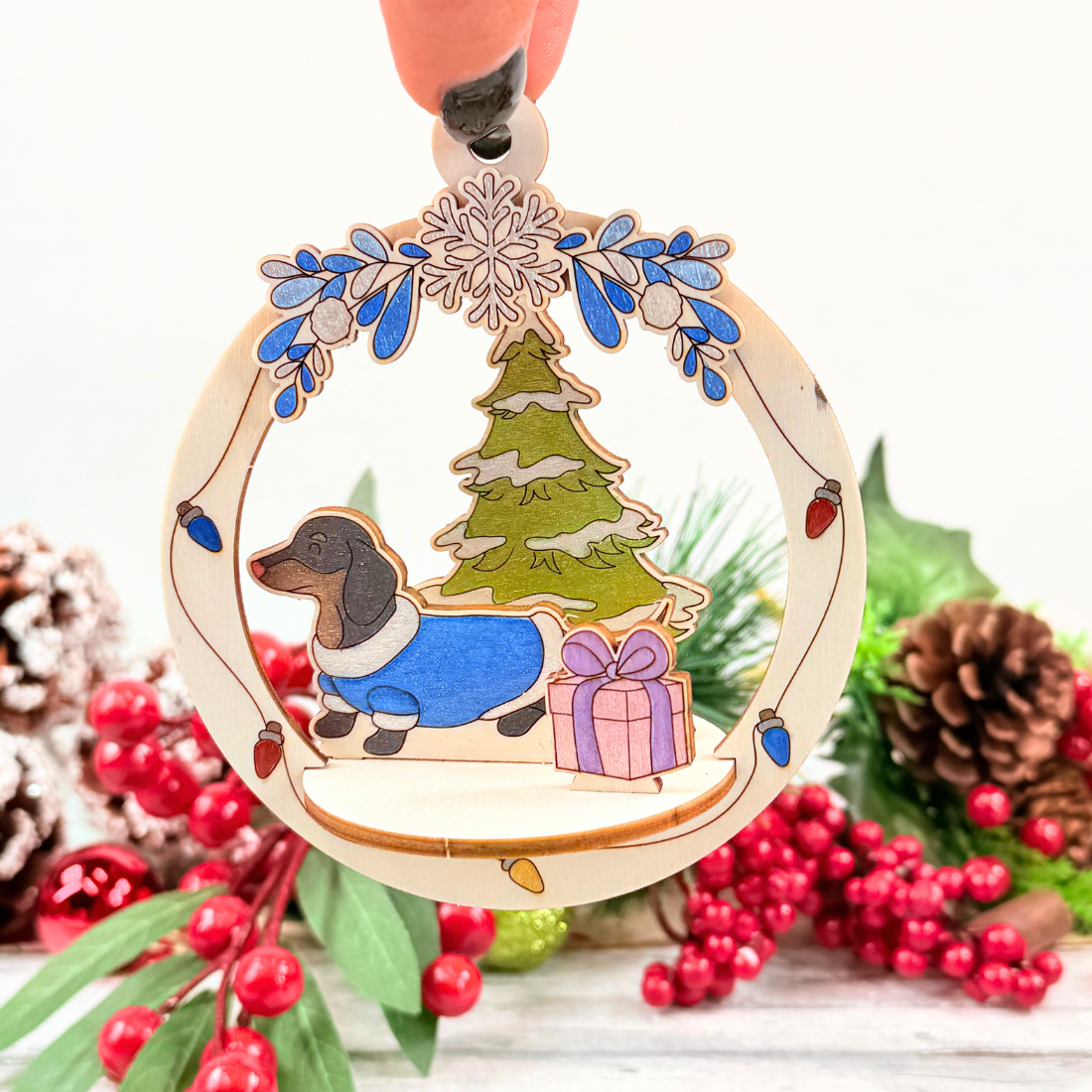 The NuNu – Mini Dachshund 3D Tree Ornament