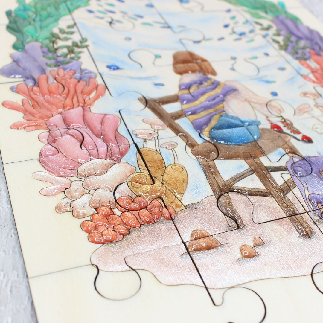 Ocean View Puzzle Colouring Sheet