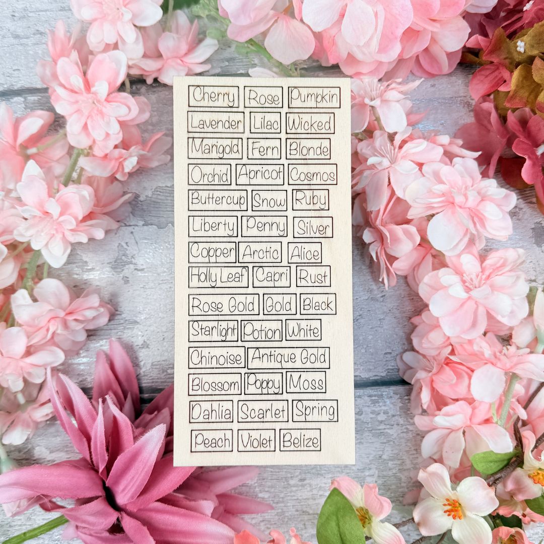 Complete Paint Name Set – Wooden Label Tiles