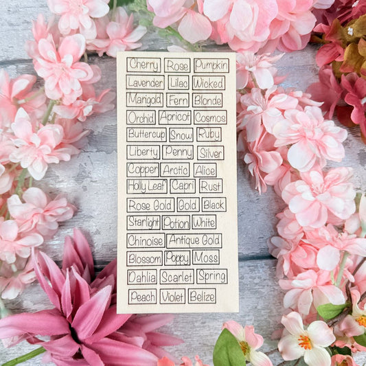 Complete Paint Name Set – Wooden Label Tiles