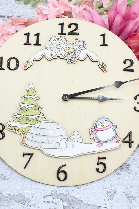 Cute Penguin Clock Face Add on (clock not included)