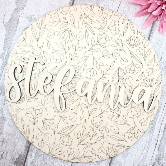Personalised Floral Name Sign