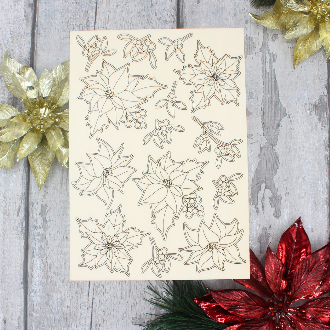 Christmas Florals - Poinsettia & Mistletoe