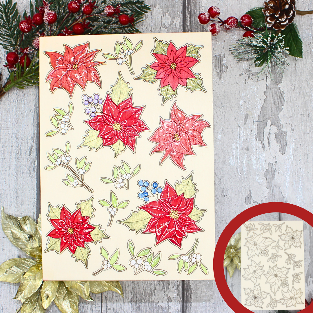 Christmas Florals - Poinsettia & Mistletoe