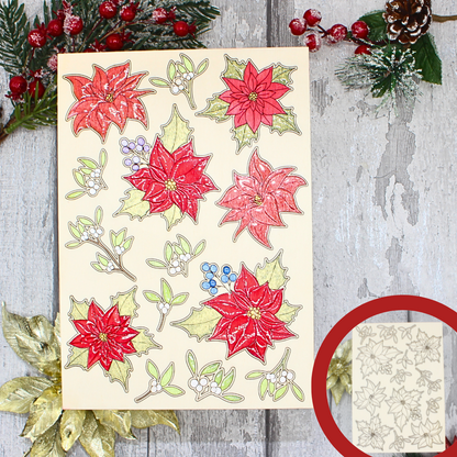 Christmas Florals - Poinsettia & Mistletoe