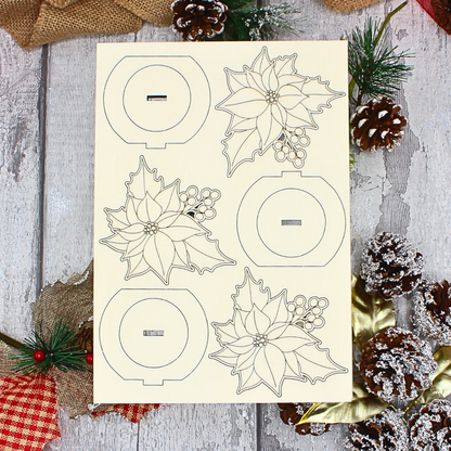 Poinsettia Christmas Napkin Rings - Set of 6