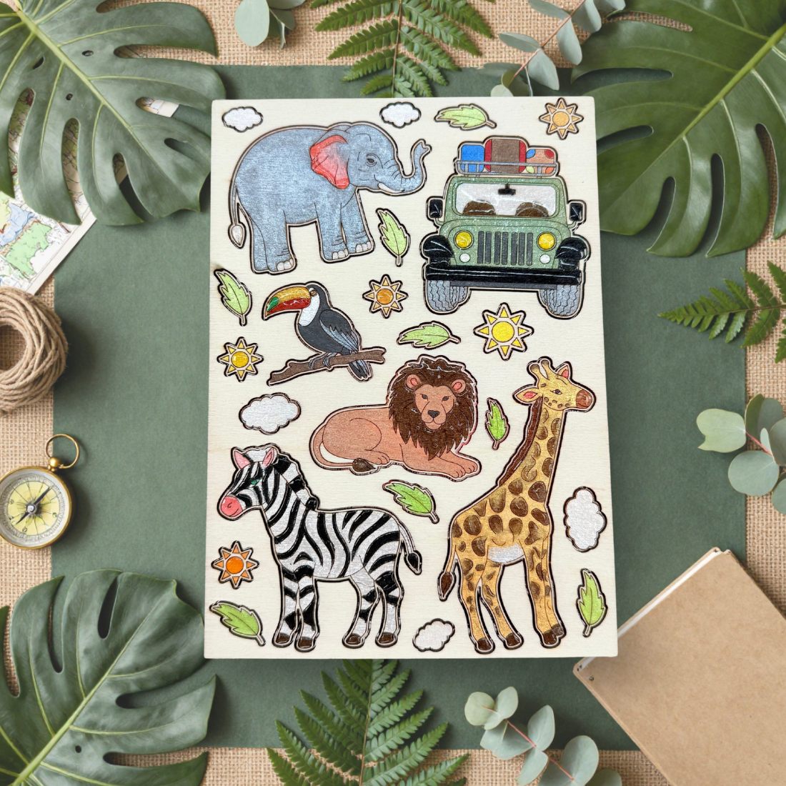 Safari Adventure Colouring Pop-Out Sheet