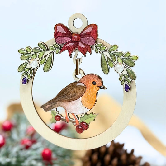 Christmas Dangle Bauble - Robin