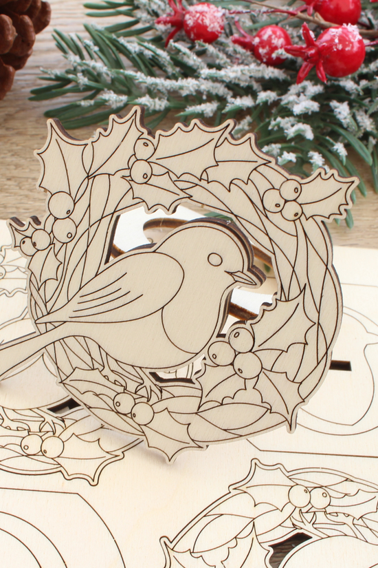 Robin Christmas Napkin Rings - Set of 6