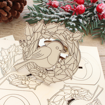 Robin Christmas Napkin Rings - Set of 6