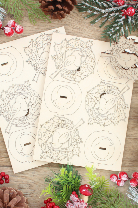 Robin Christmas Napkin Rings - Set of 6