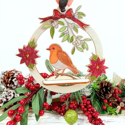 Robin & Mistletoe 3D Tree Ornament