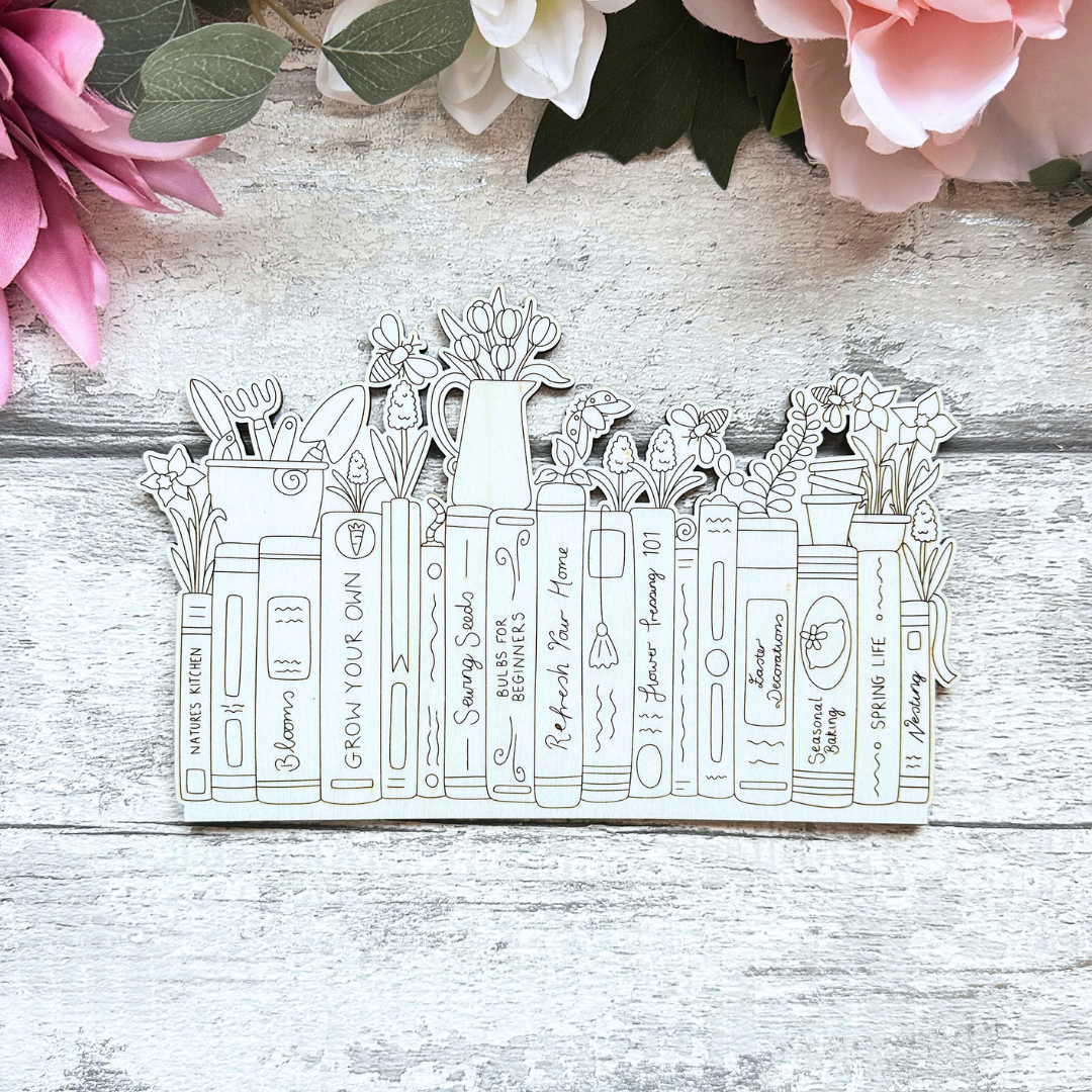 Spring Books & Florals Quote Stand