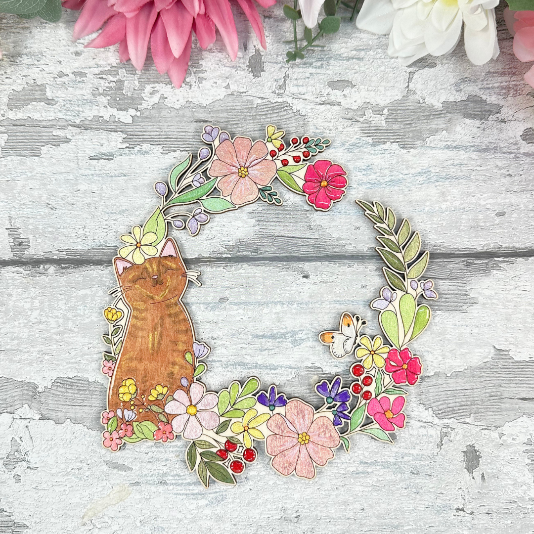 Spring Kitty Cat Clock Face