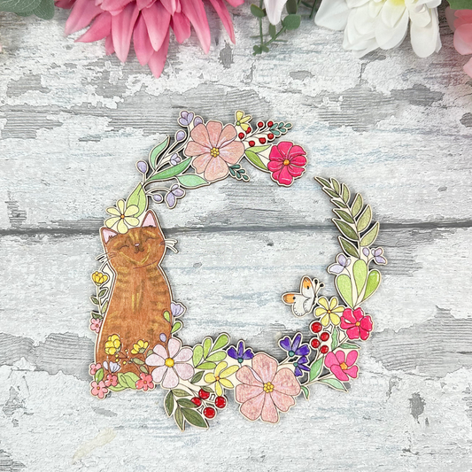 Spring Kitty Cat Clock Face