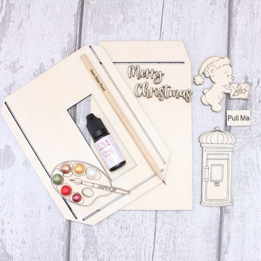 Postbox Teddy Slider Card Template Kit