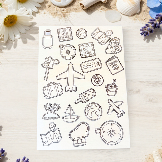 Mini Travel & Holiday Embellishment Sheet