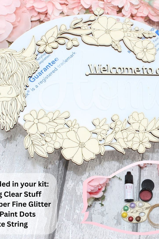 Welcome Home Sign - Highland Cow Craft Kit