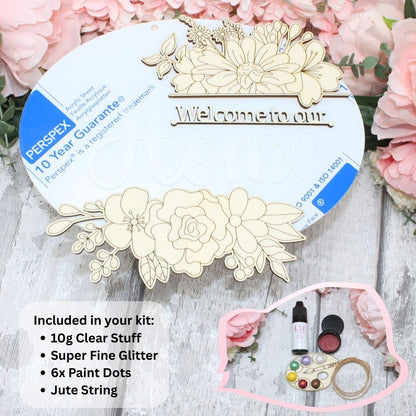 Welcome Home Sign - Floral Craft Kit