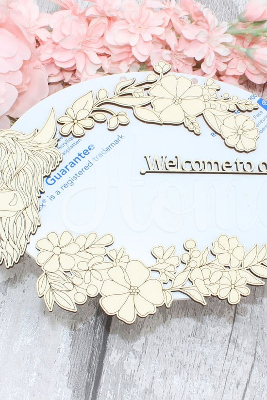 Welcome Home Sign - Highland Cow Set