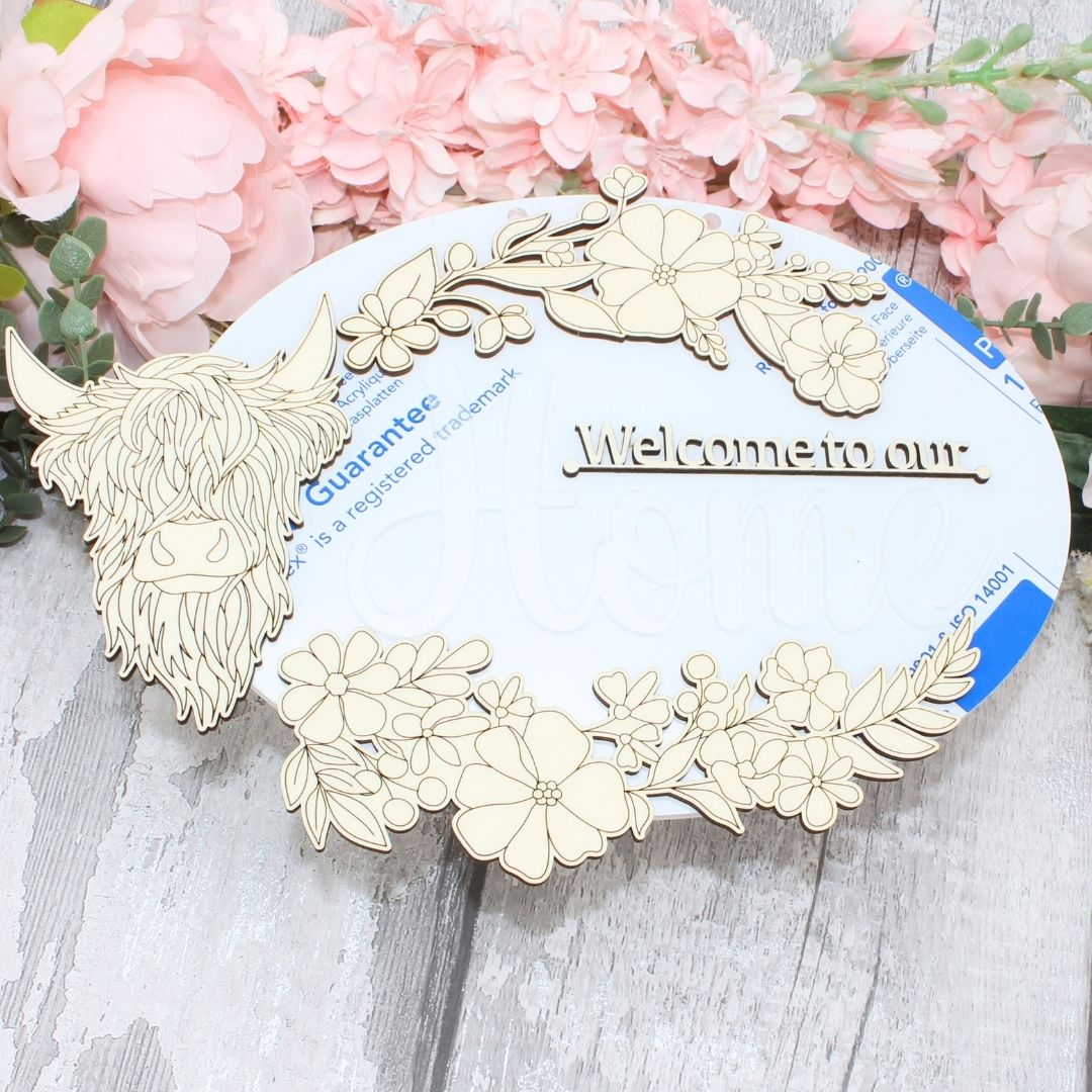 Welcome Home Sign - Highland Cow Set