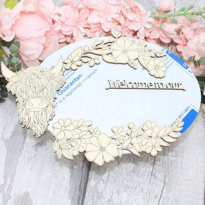 Welcome Home Sign - Highland Cow - Wooden Elements only