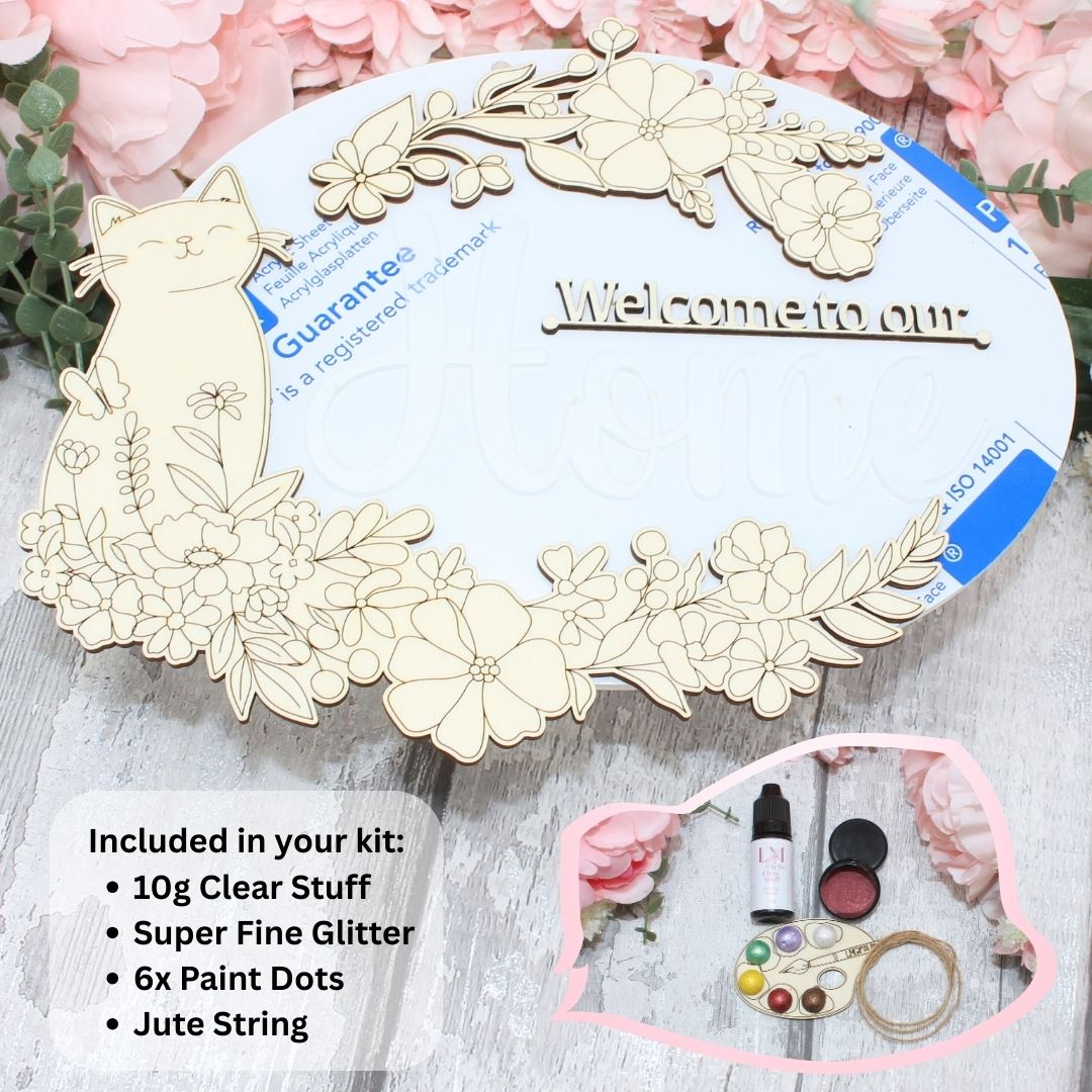 Welcome Home Sign - Kitty Cat Craft Kit