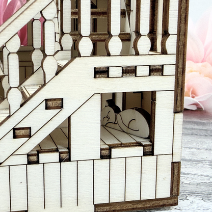 Miniature Green Room Book Nook Kitties Add-On Set