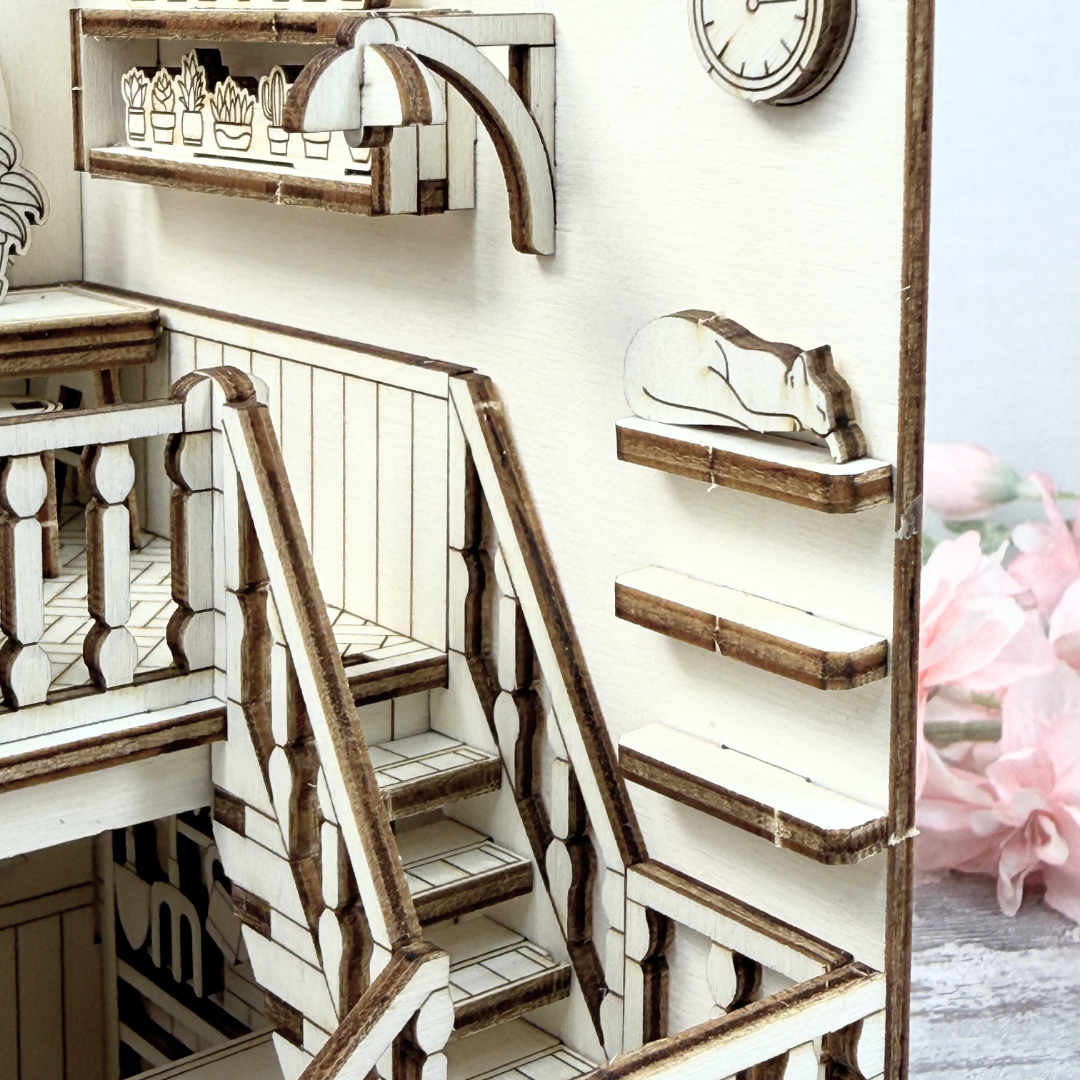 Miniature Green Room Book Nook Kitties Add-On Set