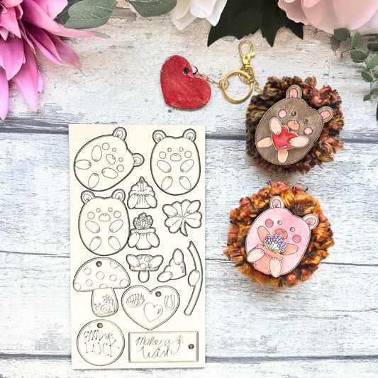 PomPom Hedgie Bagcharm set