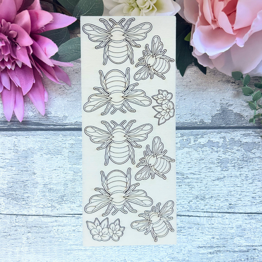 Bee & Bloom Mini Craft Sheet – Botanical Bee Wooden Elements